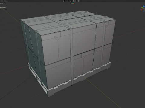Cardboard Box Pallet 3 3D Model