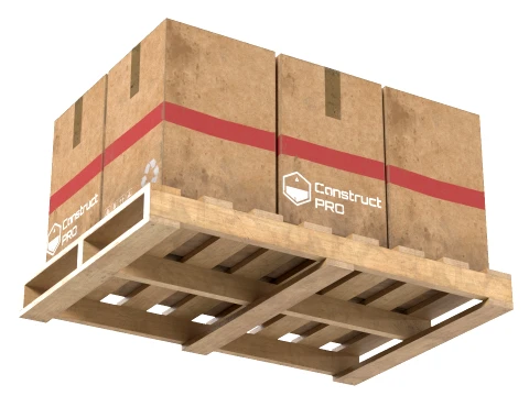 Cardboard Box Pallet 4 3D Model
