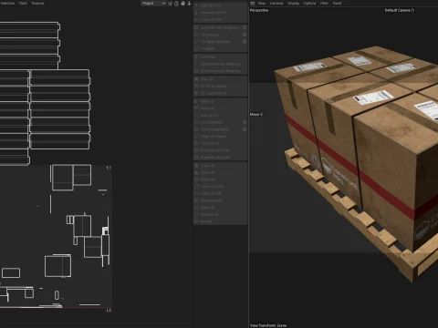 Cardboard Box Pallet 4 3D Model