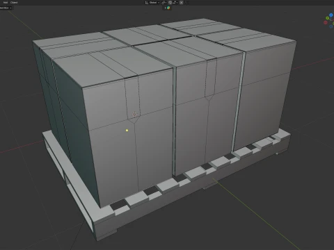 Cardboard Box Pallet 4 3D Model