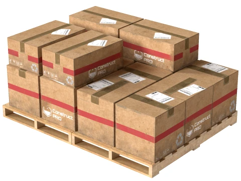 Cardboard Box Pallet 5 3D Model