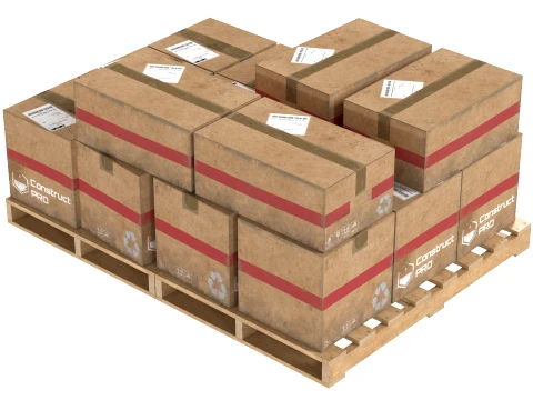 Cardboard Box Pallet 5 3D Model