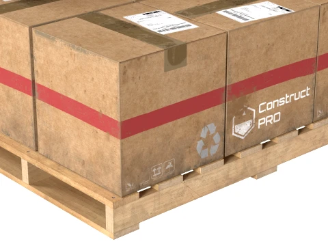 Cardboard Box Pallet 5 3D Model