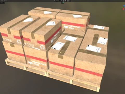 Cardboard Box Pallet 5 3D Model