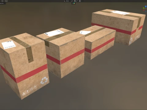 Cardboard Box Pallet 5 3D Model