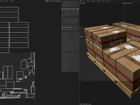 Cardboard Box Pallet 5 3D Model