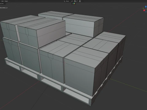 Cardboard Box Pallet 5 3D Model