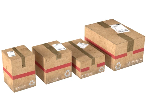 Cardboard Boxes 3D Model