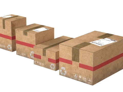 Cardboard Boxes 3D Model