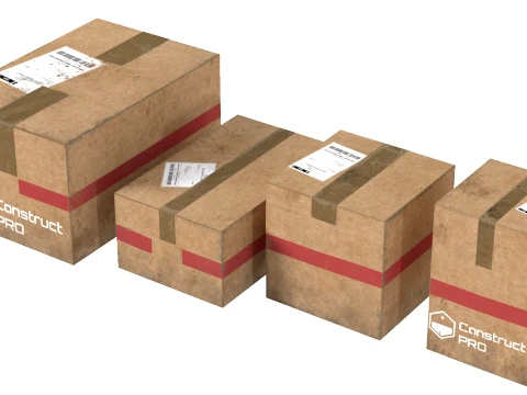 Cardboard Boxes 3D Model