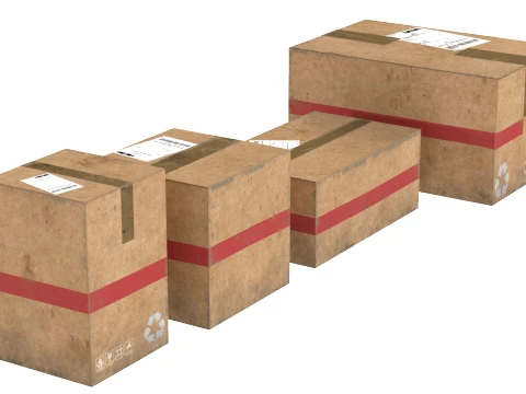 Cardboard Boxes 3D Model