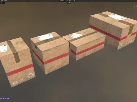 Cardboard Boxes 3D Model