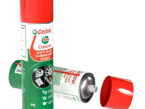 Castrol Oil Spray Bottle 3D Model