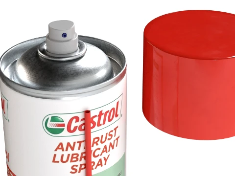 Castrol Oil Spray Bottle 3D Model