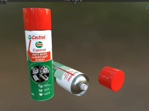 Castrol Oil Spray Bottle 3D Model