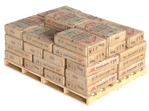 Cement Bag Wooden Pallet v2 3D Model