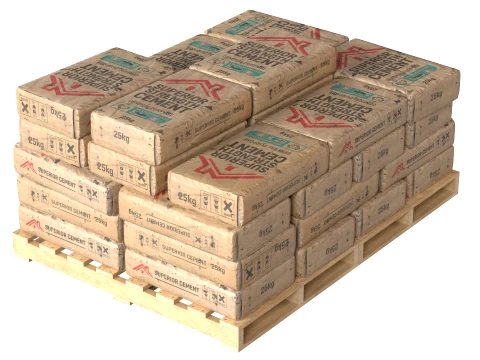 Cement Bag Wooden Pallet v2 3D Model