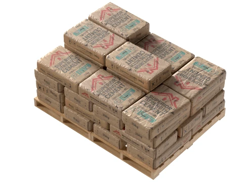 Cement Bag Wooden Pallet v2 3D Model
