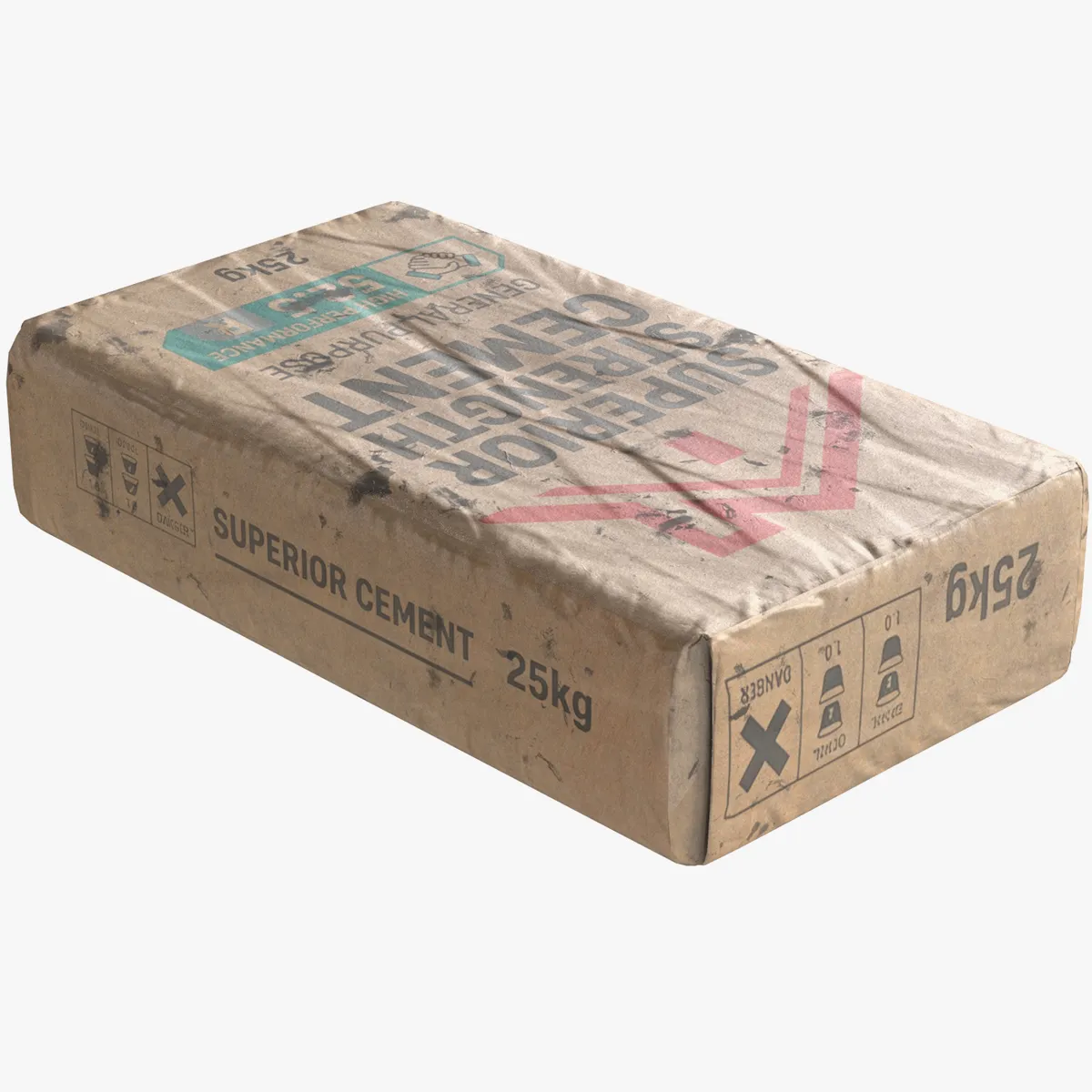Cement Sack 3D Model .c4d .max .obj .3ds .fbx .stl .blend 