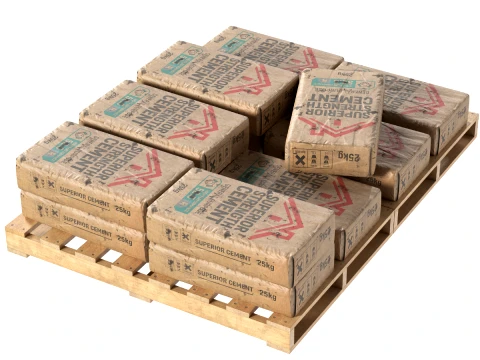 Cement Sack Wooden Pallet 3D Model