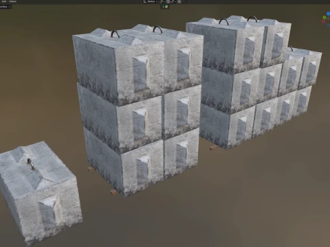 Concrete Block 3D Model