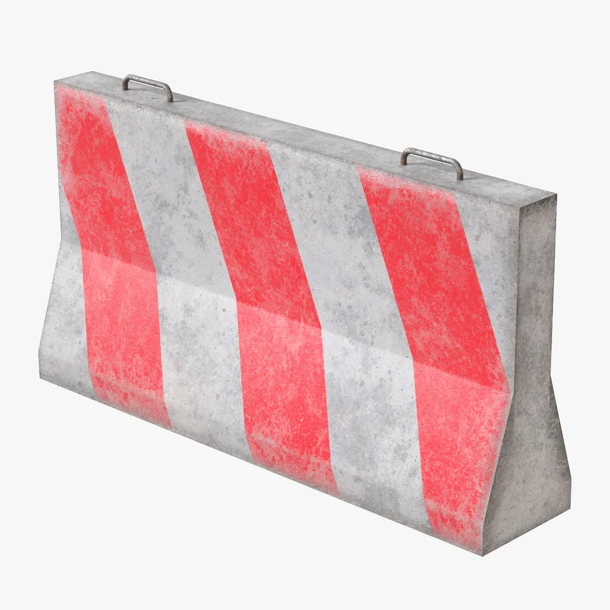 Concrete Road Barrier 3D Model .c4d .max .obj .3ds .fbx .stl .blend 