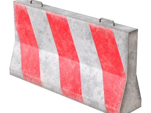Concrete Road Barrier 3D Model