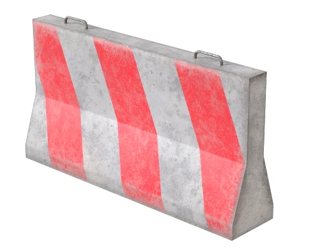 Concrete Road Barrier 3D Model