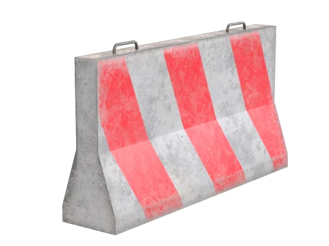 Concrete Road Barrier 3D Model
