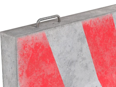 Concrete Road Barrier 3D Model