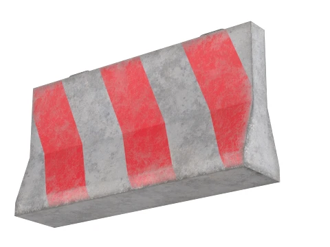 Concrete Road Barrier 3D Model