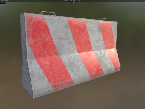 Concrete Road Barrier 3D Model