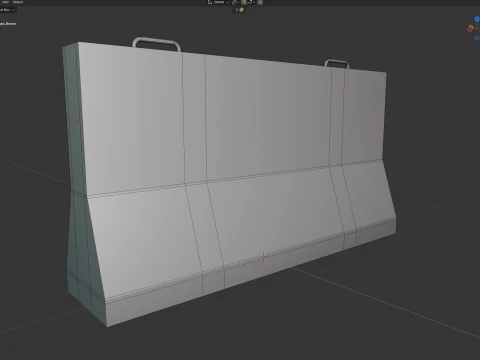 Concrete Road Barrier 3D Model