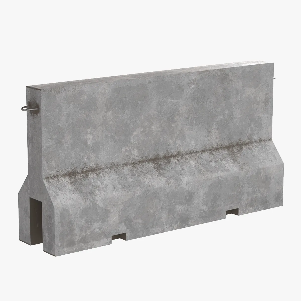 Concrete Road Barrier 2 3D Model .c4d .max .obj .3ds .fbx .stl .blend 