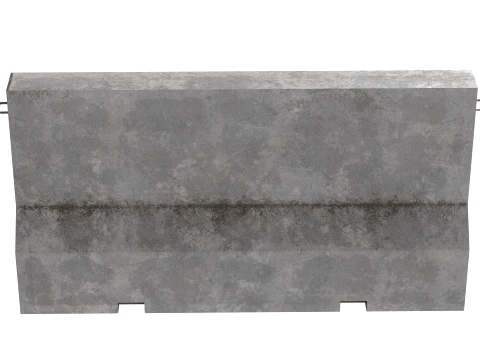 Concrete Road Barrier 2 3D Model