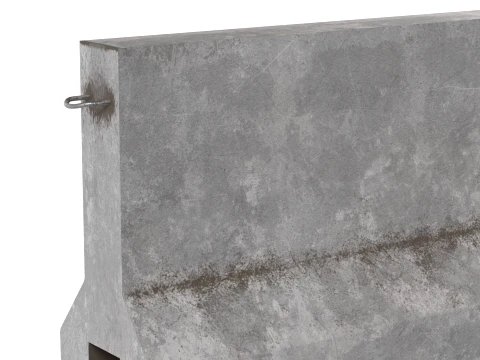Concrete Road Barrier 2 3D Model