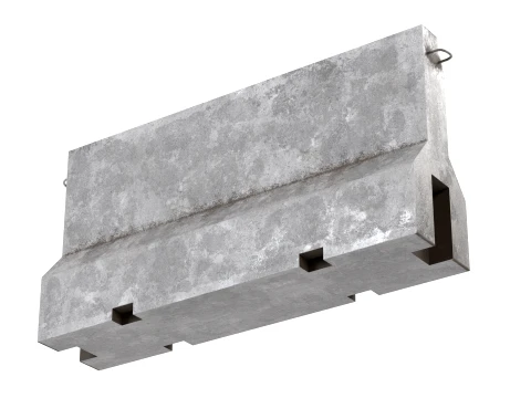 Concrete Road Barrier 2 3D Model