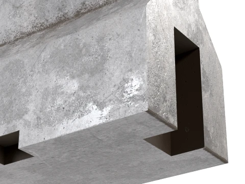 Concrete Road Barrier 2 3D Model