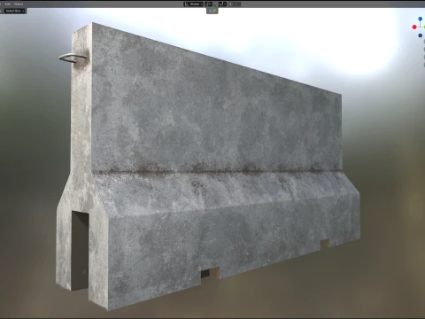 Concrete Road Barrier 2 3D Model