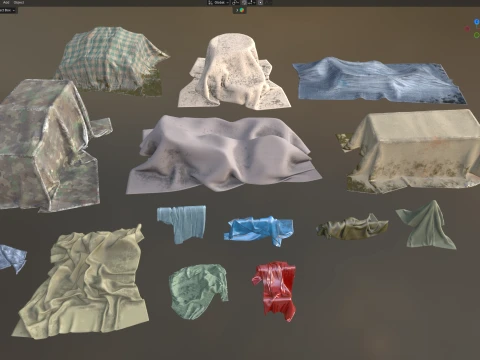 Drape Clothes Tarps 3D Model