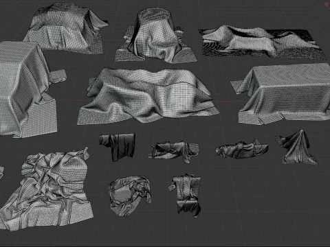 Drape Clothes Tarps 3D Model
