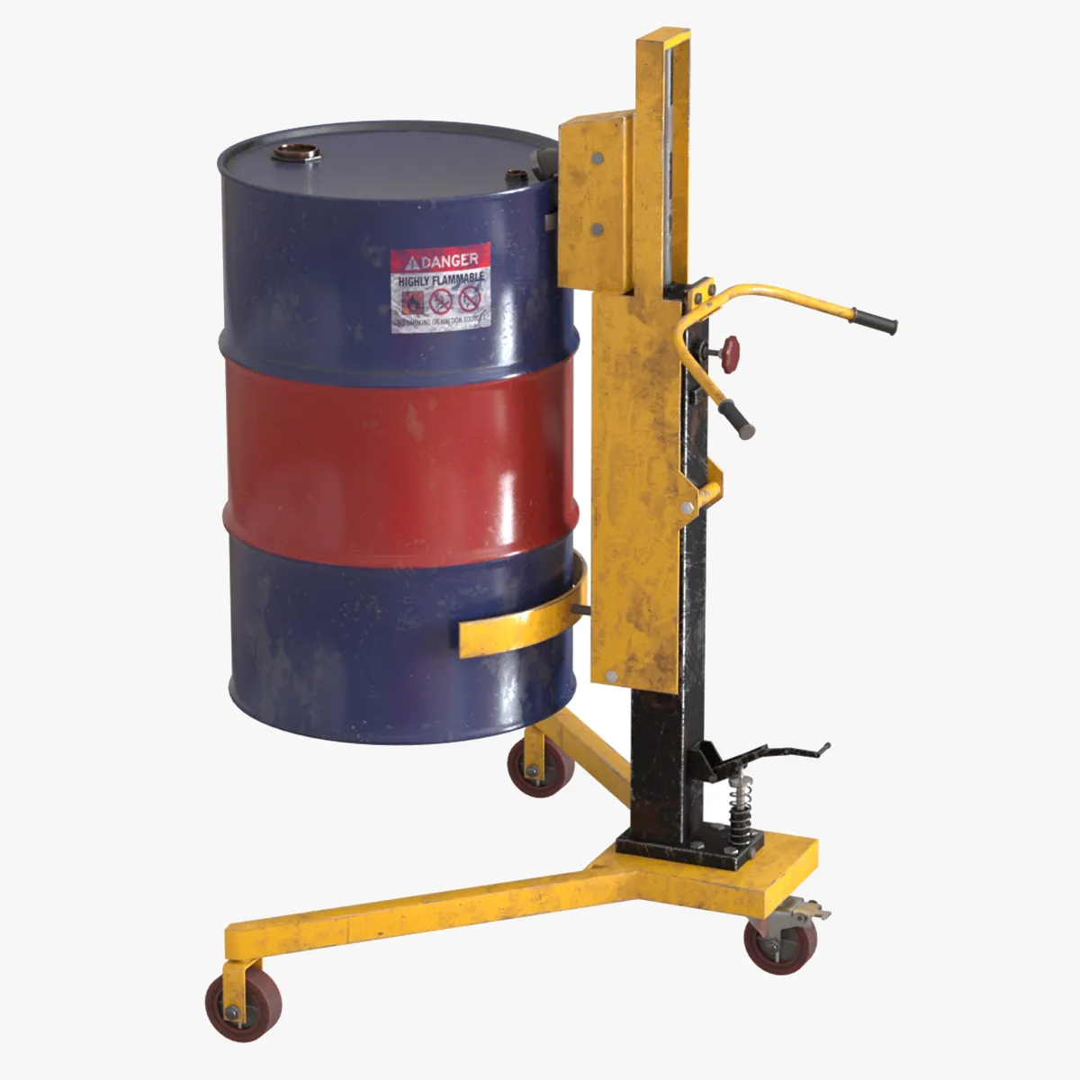 Drum Truck and Oil Drum 3D Model .c4d .max .obj .3ds .fbx .stl .blend 