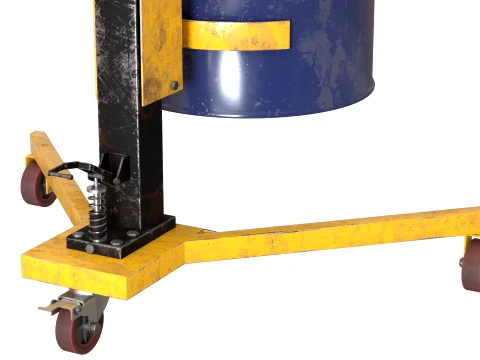 Drum Truck and Oil Drum 3D Model