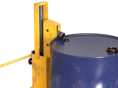 Drum Truck and Oil Drum 3D Model