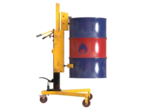 Drum Truck and Oil Drum 3D Model