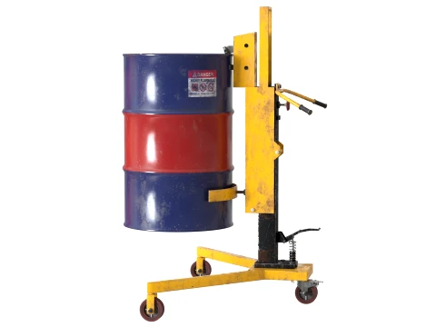 Drum Truck and Oil Drum 3D Model