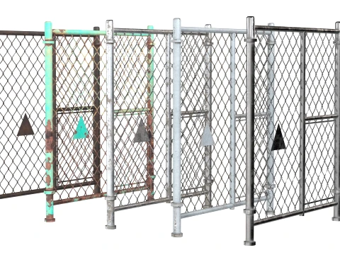 Barbed Wire Fence v1 3D Model