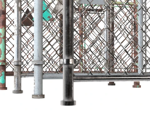 Barbed Wire Fence v1 3D Model