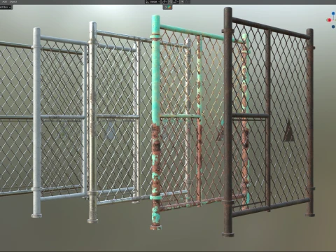 Barbed Wire Fence v1 3D Model