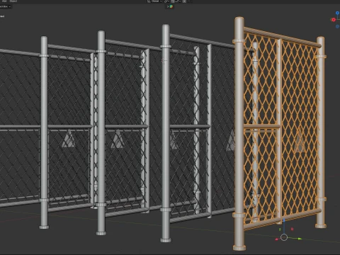 Barbed Wire Fence v1 3D Model